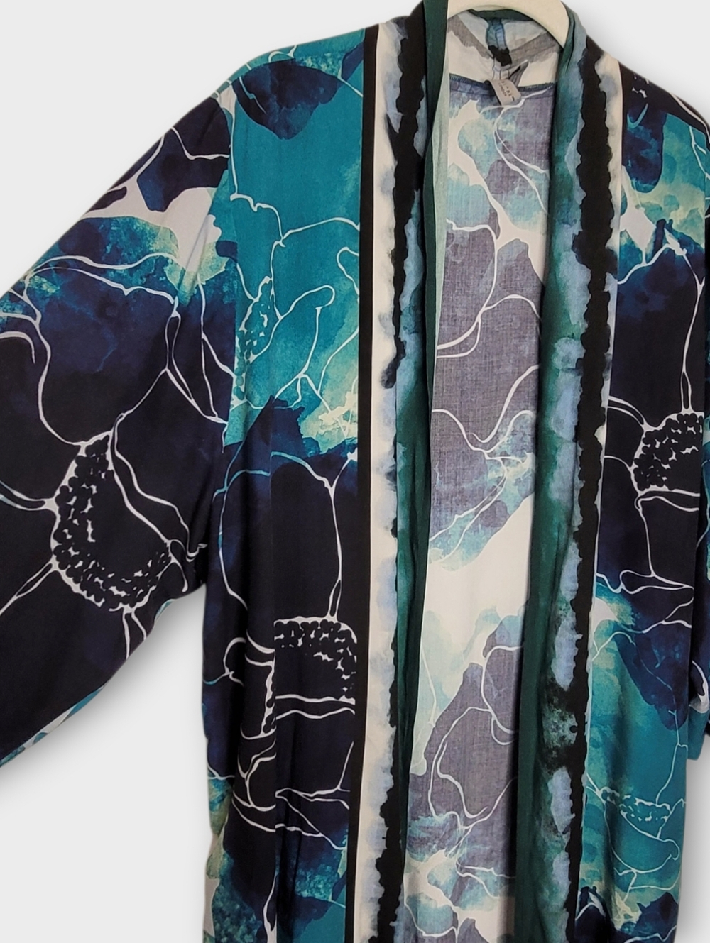 Anthropologie Blank London Rubina Long Duster Kimono One Size Dark Floral - Picture 4 of 8